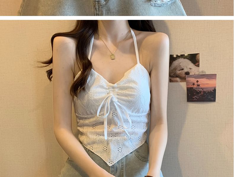 V-Neck Camisole Crop Top Lace