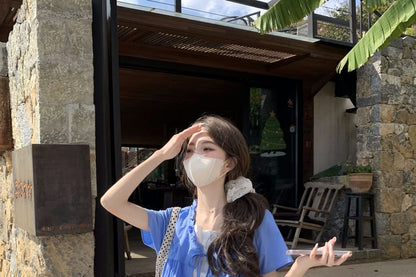 Two Two-Piece Mock Top Maxi High Waist / Short-Sleeve Tone