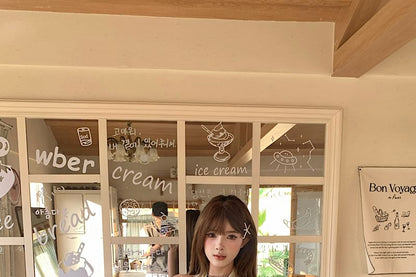 Crop Sleeveless Rhinestone V-Neck Top