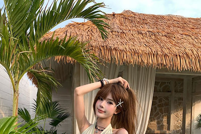 Crop Sleeveless Rhinestone V-Neck Top