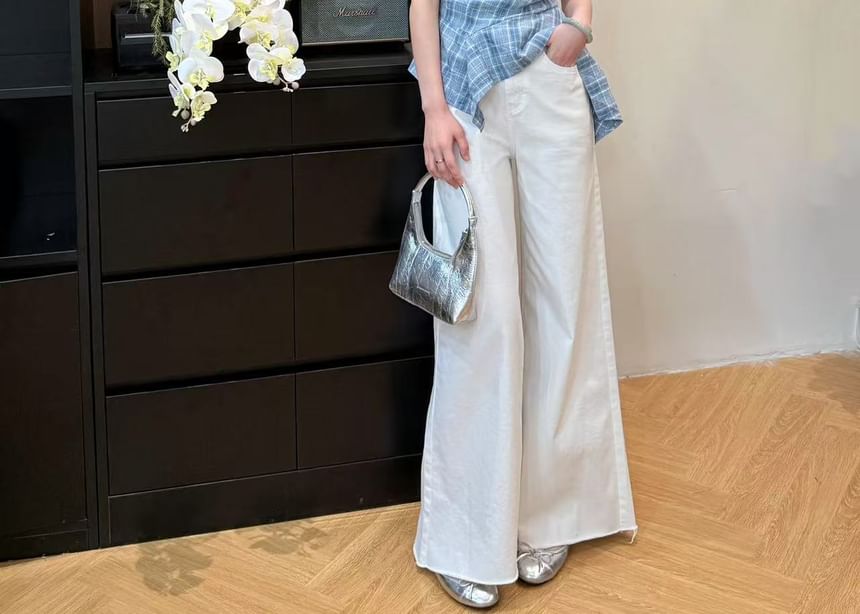 Top Plaid Sleeveless Asymmetrical