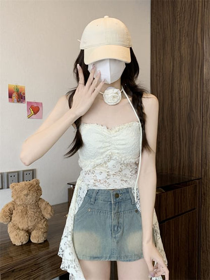 Asymmetrical Top Strapless Lace