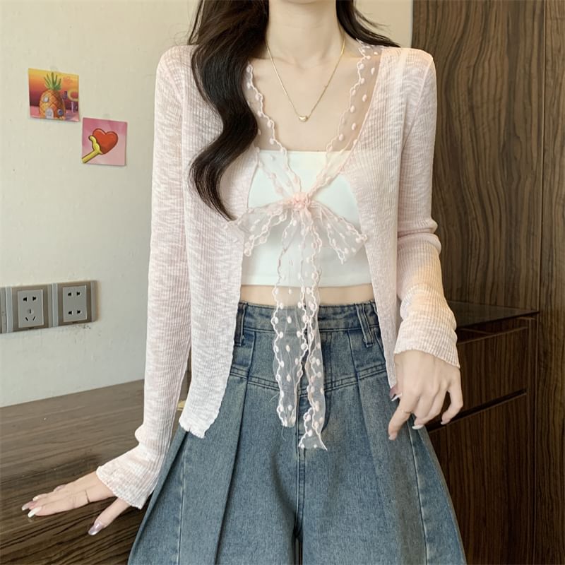 Open Plain Front Light Cardigan