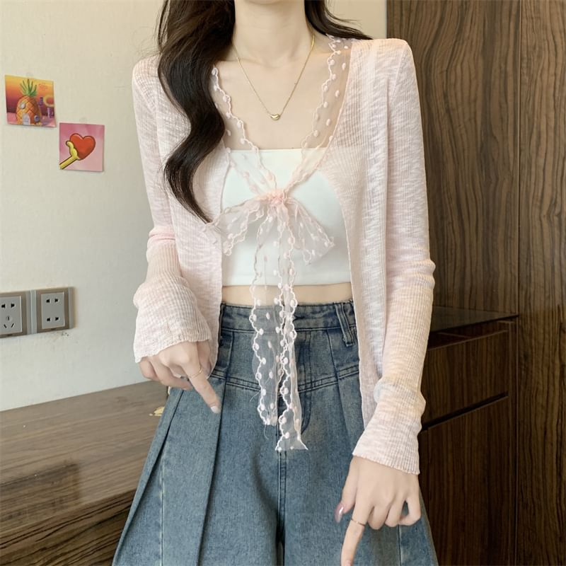 Open Plain Front Light Cardigan