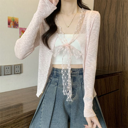 Open Plain Front Light Cardigan