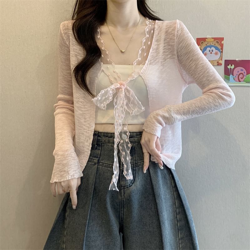 Open Plain Front Light Cardigan