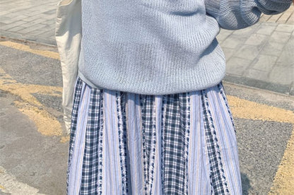 Set: Long-Sleeve + Plain Top Knit Sleeveless