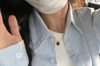 Shirt Striped Button-Up Long-Sleeve