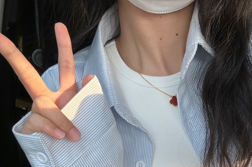 Shirt Striped Button-Up Long-Sleeve