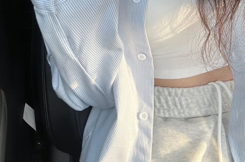 Shirt Striped Button-Up Long-Sleeve