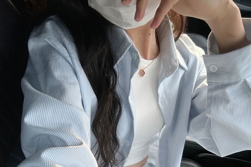 Shirt Striped Button-Up Long-Sleeve