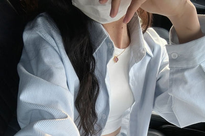 Shirt Striped Button-Up Long-Sleeve