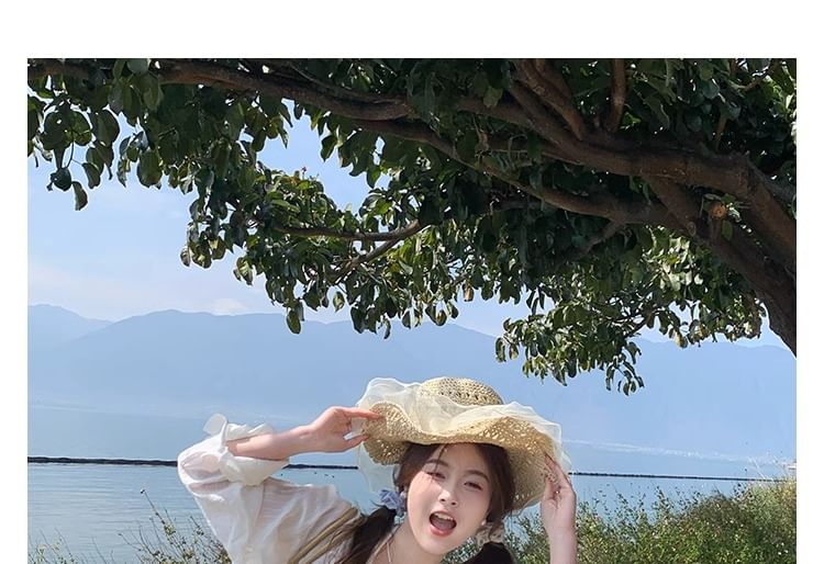 Lace Trim Camisole Plain Top Crop