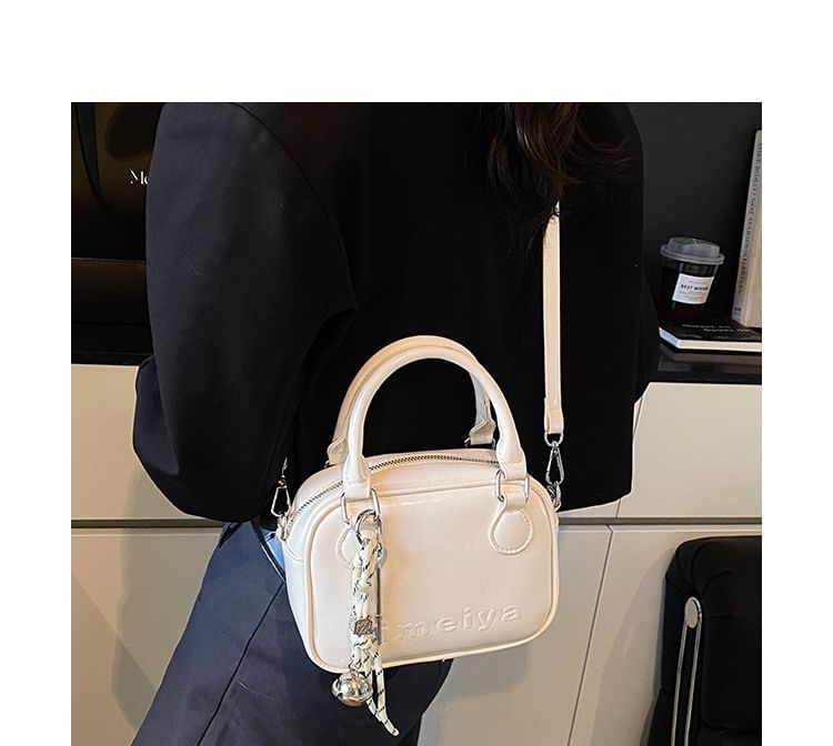 Bag Top Lettering Leather Handle Crossbody Faux