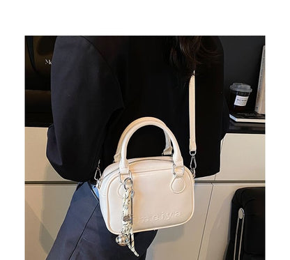 Bag Top Lettering Leather Handle Crossbody Faux