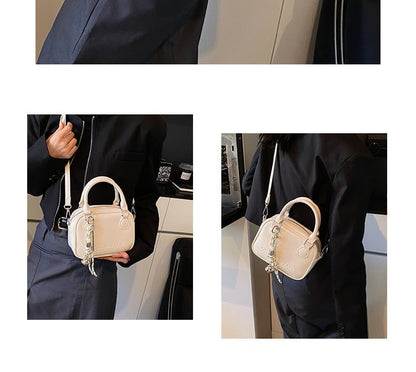 Bag Top Lettering Leather Handle Crossbody Faux