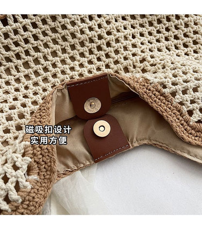 Bag Beaded Woven Tote Strap