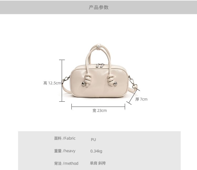 Bag Crossbody Top Leather Handle Faux Plain