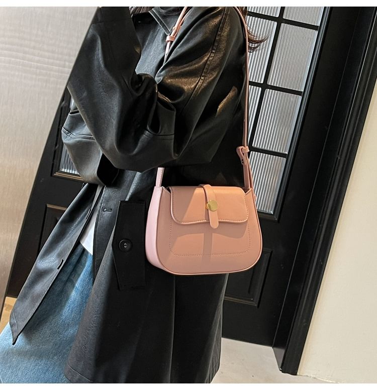 Crossbody Plain Faux Bag Leather Flap