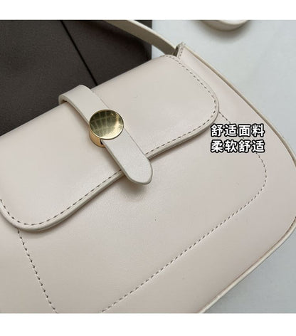 Crossbody Plain Faux Bag Leather Flap