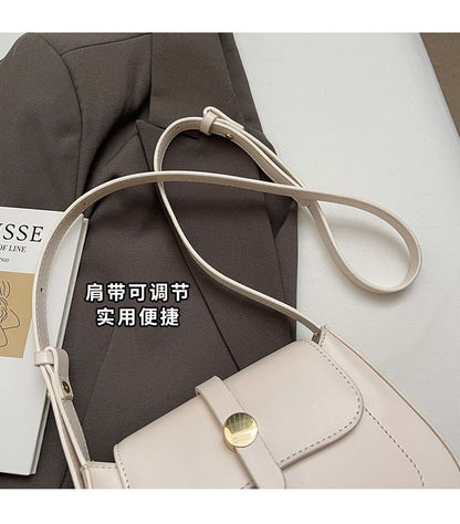 Crossbody Plain Faux Bag Leather Flap