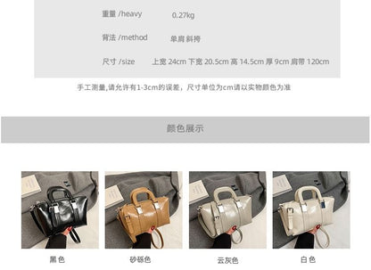 Faux Leather Plain Crossbody Top Bag Handle