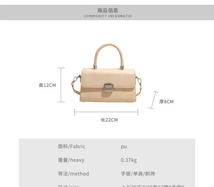 Handle Bag Leather Plain Faux Flap Top Crossbody