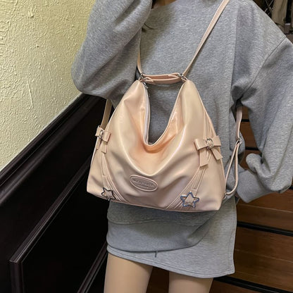 Buckled Faux Leather Bow Crossbody Star Bag