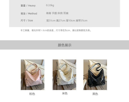 Buckled Faux Leather Bow Crossbody Star Bag