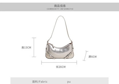 Buckled Bag Plain Crossbody Leather Faux