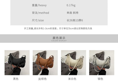 Buckled Bag Plain Crossbody Leather Faux