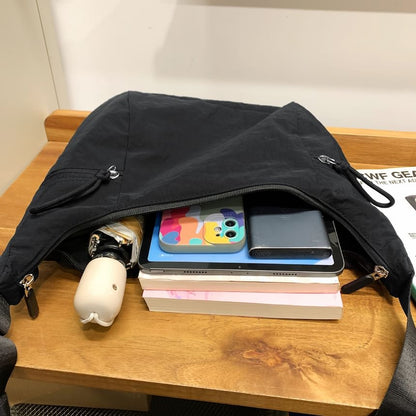 Nylon Plain Crossbody Bag