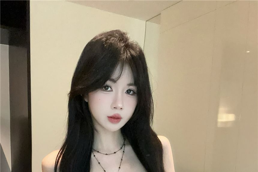 Top Print Slit Ruched Tube Paisley