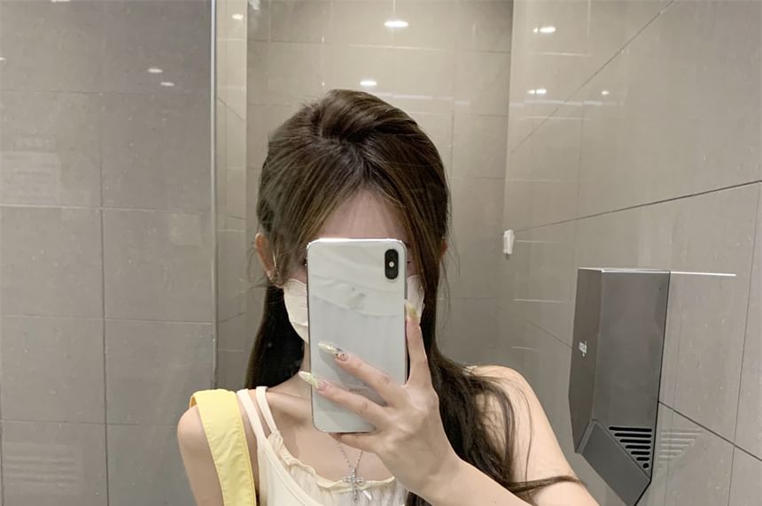 Edge Two-Piece Two Top Neck Crop Tone Mock Scoop Camisole Lettuce