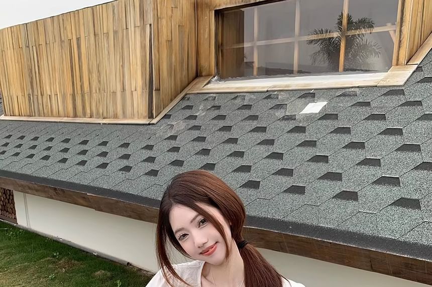 Neck Tie Short-Sleeve Panel Plain Front Layered Notch Blouse Lace