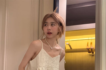 Flowy V-Neck Crop Plain Cami Top