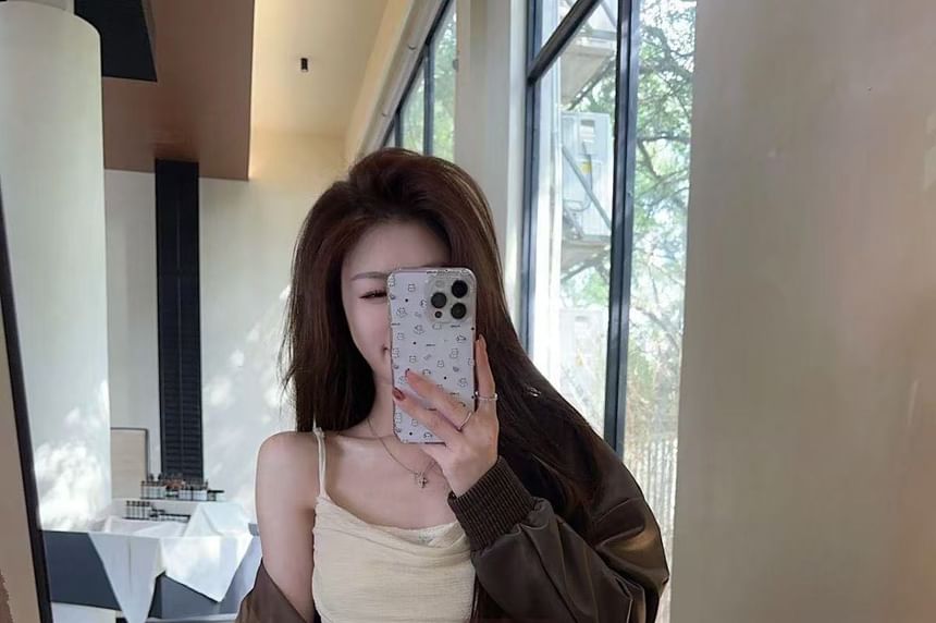 Camisole Asymmetrical Top Cowl Panel Neck Lace Ruffle Hem