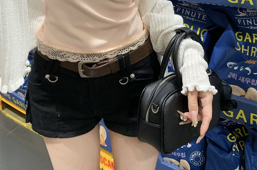 Accent Tank Neck Panel Bow Scoop Slim Lace Fit Crop Top