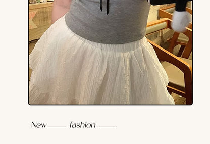 V-Neck Accent Crop Cami Plain Top Lace Trim Bow