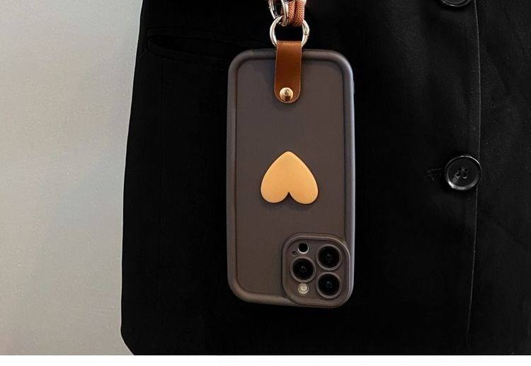 / Case Set Heart Phone with Strap Lanyard