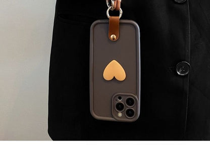 / Case Set Heart Phone with Strap Lanyard