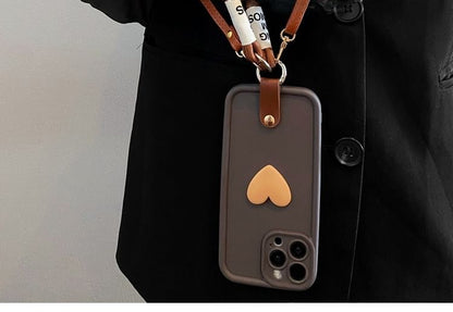 / Case Set Heart Phone with Strap Lanyard