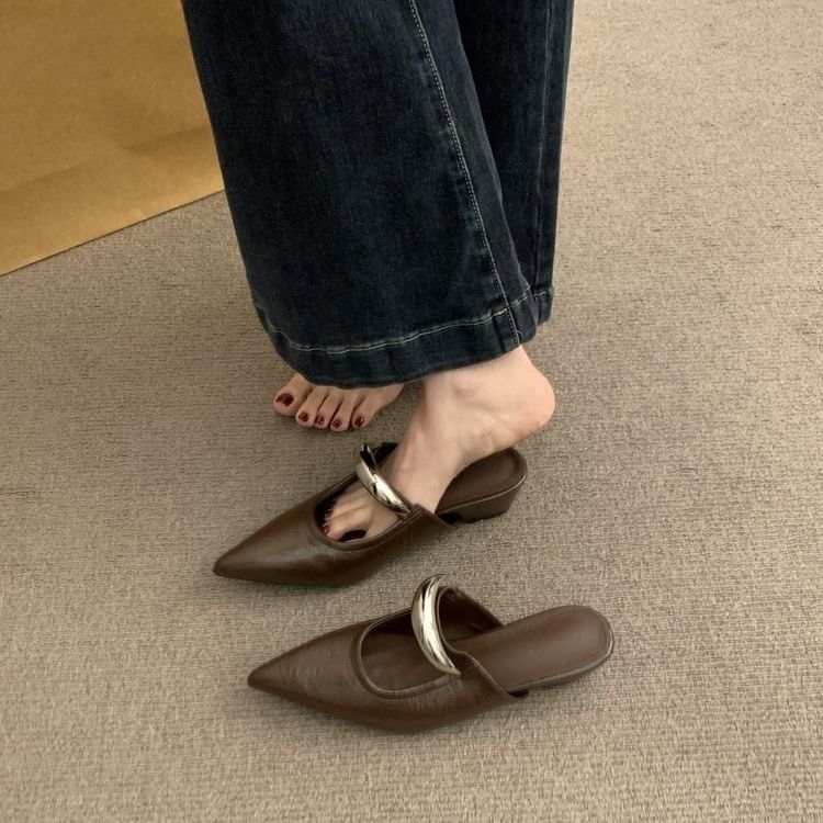 Toe Mary Pointed Wedge Mules Jane