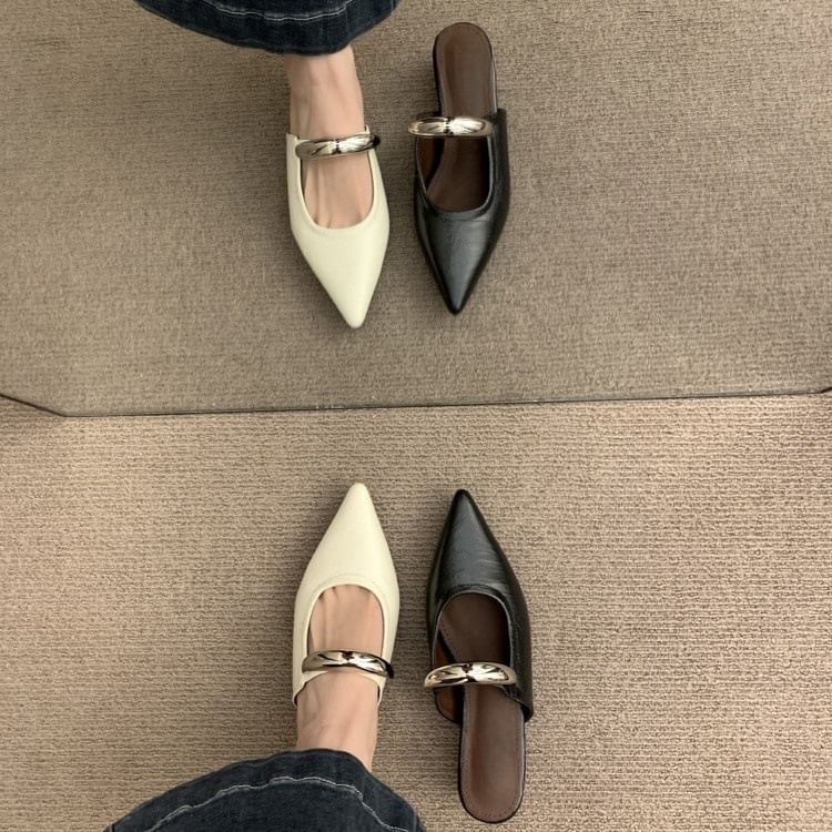 Toe Mary Pointed Wedge Mules Jane