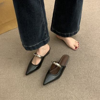 Toe Mary Pointed Wedge Mules Jane