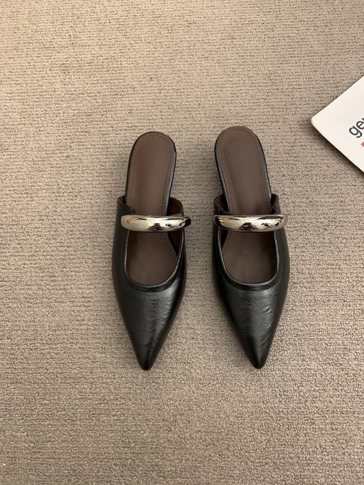 Toe Mary Pointed Wedge Mules Jane