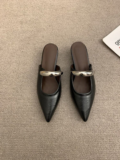 Toe Mary Pointed Wedge Mules Jane