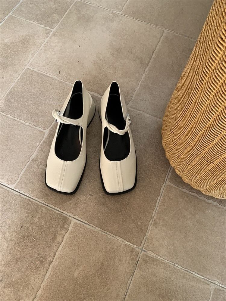 Square Block Pumps Mary Toe Heel Jane