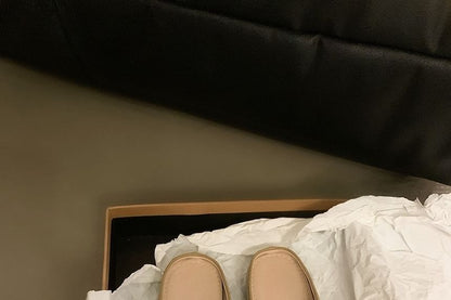 Faux Ruched Leather Mules