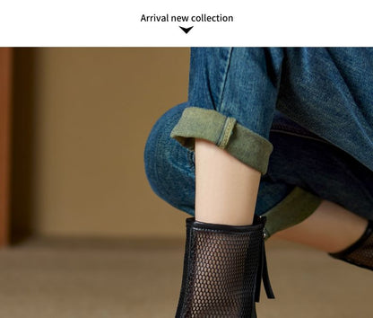 Short Panel Platform Boots Mesh
